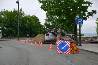 Ремонт тротуара у кинотеатра Океан: новая ливнёвка до 7 августа